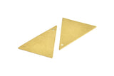 Geometric Brass Pendant, 6 Raw Brass Triangle Charms With 1 Hole (35x27x0.5mm) N696