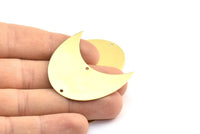 Moon Phase Blank, 5 Raw Brass Crescent Moon Blanks With 2 Holes (42x25x0.6mm) BS 2146