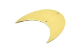 Moon Phase Blank, 5 Raw Brass Crescent Moon Blanks With 2 Holes (42x20x0.6mm) BS 2119