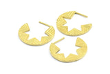 Brass Star Earring, 2 Raw Brass Star Ethnic Earrings, Findings, Charms (29x28x1.4mm) BS 2058