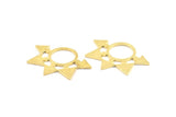 Brass Spike Pendant, 2 Raw Brass Spike Pendants, Jewelry Findings (30x43x1.5mm) BS 1956