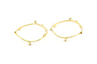 Circle Geometric Pendant, 2 Raw Brass Textured Circle Geometric Pendant With 1 Loop, Earrings, Findings (52x1.9mm) BS 1954