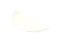 Cat Eye Half Moon, 2 Glass White Semi Circle Blanks With 2 Holes (30x15x2mm) X068