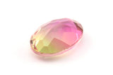Glass Oval Bead, 2 Glass Pink And Light Green Color Cabochon Oval Bead For Rings (18x13x8mm) GG06