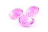 Glass Oval Bead, 2 Glass Pink And Lilac Color Cabochon Oval Bead For Rings (18x13x8mm) GG08