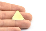 Brass Triangle Charm, 20 Raw Brass Triangle Charms With 3 Holes (22x25mm) Brs 3029 A0086