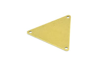 Brass Triangle Blank, 60 Raw Brass Triangle Stamping Blank With 3 Holes (22x25mm) Brs 3029 ( A0086 )