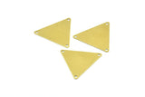 Brass Triangle Blank, 60 Raw Brass Triangle Stamping Blank With 3 Holes (22x25mm) Brs 3029 ( A0086 )