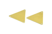Brass Triangle Blank, 60 Raw Brass Triangle Stamping Blank With 3 Holes (22x25mm) Brs 3029 ( A0086 )