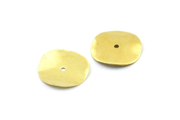 Wavy Bead Caps, 50 Raw Brass Round Disc (16mm) A0498
