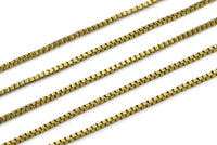 Link Square Chain, 20 M Cube Raw Brass Chain (1.8mm) Z070