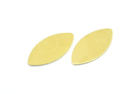 Marquise Necklace Earring Finding, 48 Raw Brass Marquise Flat Stamping Blanks, Bracelet Charms (17x8.5x0.45mm) B0055