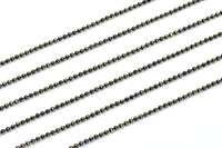 10 M 1.5 Mm Black Gold Brass Faceted Ball Chain - 10 Meters - 33 Feet Z012