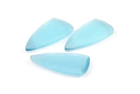 Turquoise Cat&#39;s Eye Stone, 2 Turquoise Cat&#39;s Eye Gemstones in Teardrop Shape (38x20x4mm) X070