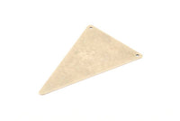 Antique Silver Triangle Charm, 5 Antique Silver Plated Brass Triangle Charms With 2 Holes (50x33mm) A0697