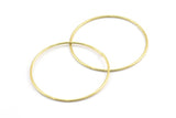 Wire Ear Hoops, 24 Raw Brass Wire Hoops, Earring Findings (35x1mm) E132