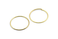 Wire Ear Hoops, 48 Raw Brass Wire Hoops, Earring Findings (25x1mm) E130