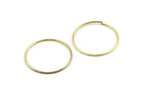 Wire Ear Hoops, 48 Raw Brass Wire Hoops, Earring Findings (25x1mm) E130