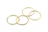 Wire Ear Hoops, 48 Raw Brass Wire Hoops, Earring Findings (25x1mm) E130