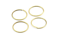 Wire Ear Hoops, 48 Raw Brass Wire Hoops, Earring Findings (20x1mm) E129
