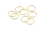 Wire Ear Hoops, 48 Raw Brass Wire Hoops, Earring Findings (15x0.8mm) E107