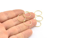 Wire Ear Hoops, 48 Raw Brass Wire Hoops, Earring Findings (15x0.8mm) E107
