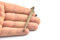 Japon Tarzı Ahşap Takılar, 1 Delikli 4 Japon Tarzı Kahverengi Tonlu Ahşap Küpe Parçası (64x8x5x2mm) X078