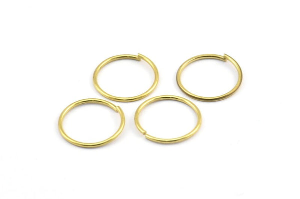 Wire Ear Hoops, 48 Raw Brass Wire Hoops, Earring Findings (15x1mm) E128