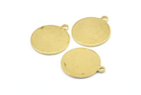 Brass Cabochon Tag, 12 Raw Brass Cabochon Tags With 1 Loop, Stamping Tags (18.5x16x1mm) E125