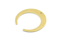 Brass Moon Charms, 6 Raw Brass Crescent Moon Charms With 1 Hole, Pendants, Earrings, Findings (27.5x28.5x5x1mm) E069