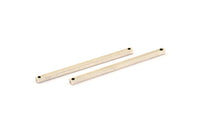 Antique Silver Necklace Bar, 6 Antique Silver Plated Brass Bars With 2 Holes (40x2x2mm) A0838 H0481