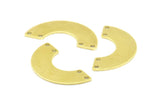 Brass Geometric Pendant, 24 Raw Brass Semi Circle Blanks With 4 Holes, Geometric Pendant, Findings (30x15x8x0.8mm) BS 1844