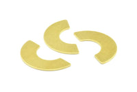 Brass Geometric Pendant, 24 Raw Brass Semi Circle Blanks, Geometric Pendant, Findings (30x15x8x0.8mm) BS 1823