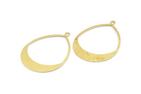 Brass Drop Earring, 6 Raw Brass Drop Earring Charms With 1 Loop, Pendants, Findings (49x36x0.8mm) E036