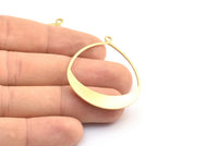 Brass Drop Earring, 6 Raw Brass Drop Earring Charms With 1 Loop, Pendants, Findings (49x36x0.8mm) E036