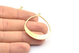 Brass Drop Earring, 6 Raw Brass Drop Earring Charms With 1 Loop, Pendants, Findings (49x36x0.8mm) E036