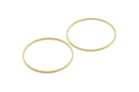 45mm Circle Connector, 12 Raw Brass Circle Connectors (45x1.7x0.8mm) E053