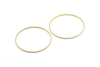50mm Circle Connector, 12 Raw Brass Circle Connectors (50x1.7x0.8mm) E060