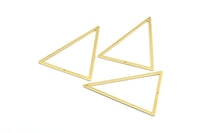 Brass Triangle Charm, 6 Raw Brass Triangle Charms With 2 Holes (53x40x1mm) E035