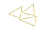 Brass Triangle Charm, 6 Raw Brass Triangle Charms With 2 Holes (53x40x1mm) E035