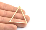 Brass Triangle Charm, 6 Raw Brass Triangle Charms With 2 Holes (53.5x40x1mm) E035