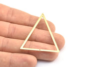 Brass Triangle Charm, 6 Raw Brass Triangle Charms With 2 Holes (53x40x1mm) E035