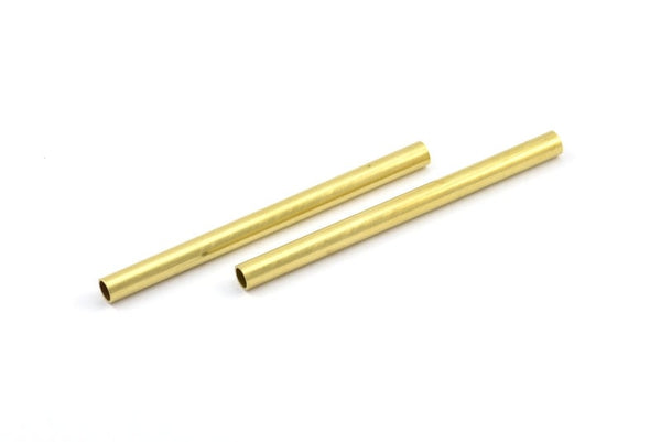 Brass Tube Bead, 6 Raw Brass Tube Beads (5x70mm) BS 2056