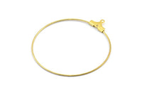 40mm Earring Hoops, 24 Raw Brass Earring Wires  (40x43.5mm) BS 2338