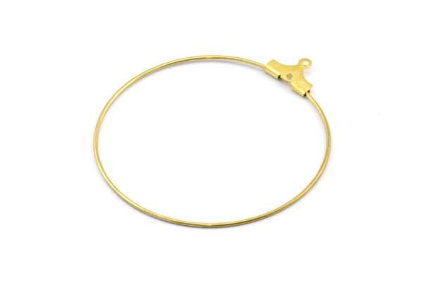 40mm Earring Hoops, 24 Raw Brass Earring Wires  (40x43.5mm) BS 2338