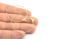 40mm Earring Hoops, 24 Raw Brass Earring Wires  (40x43.5mm) BS 2338