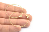 40mm Earring Hoops, 24 Raw Brass Earring Wires  (40x43.5mm) BS 2338