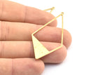 Brass Diamond Charm, 6 Raw Brass Diamond Charms With 1 Loop, Pendants, Findings (56x27.5x1mm) E017