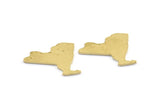 Brass New York Blank, 24 Raw Brass New York State Blanks, Findings (14x20x1mm) E056