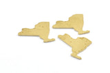 Brass New York Blank, 24 Raw Brass New York State Blanks, Findings (14x20x1mm) E056